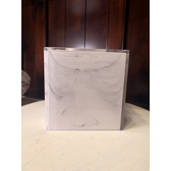 Kassatex Bath Marble And Lucite Tissue Box Holder Vintage main image 5